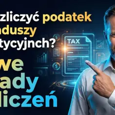 Jak rozliczyć podatek od funduszy inwestycyjnych? Nowe zasady rozliczeń. Mężczyzna wskazuje na dokument podatkowy.