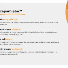 Pamiętaj o obowiązkach przy zaliczce: VAT rozliczasz od razu, faktura końcowa to różnica, PIT zależy od formy, a dokumenty muszą się łączyć.
